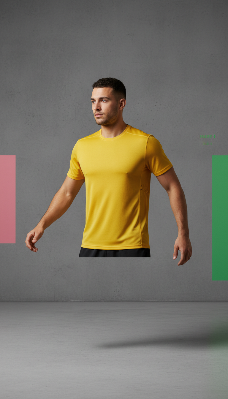 Sunburst yellow moisture-wicking training tee