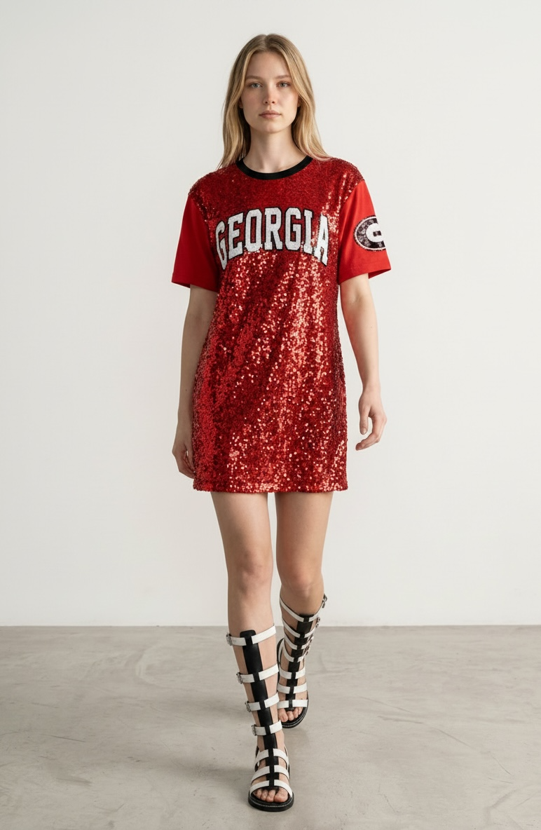 University of Georgia Sequin T-shirt Dress